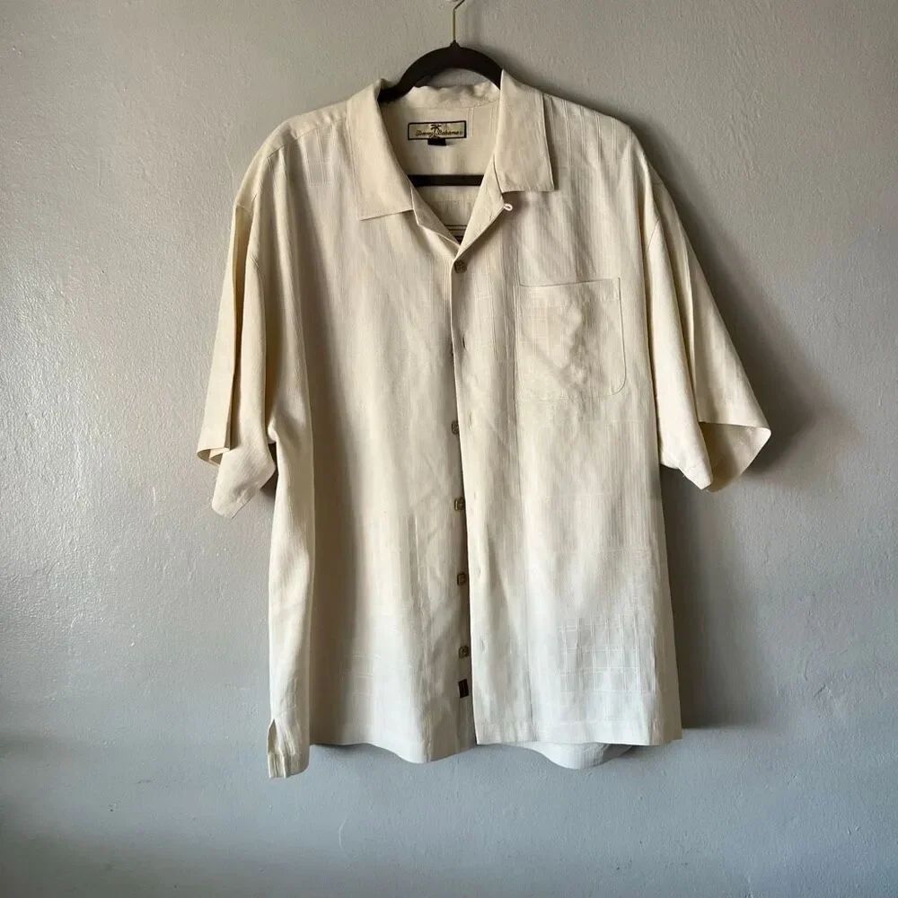 Tommy Bahama embroidered Martini button-down shirt made of textured silk